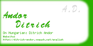 andor ditrich business card